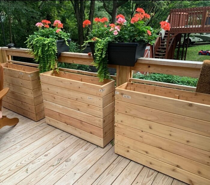 barrier planter box cedar
