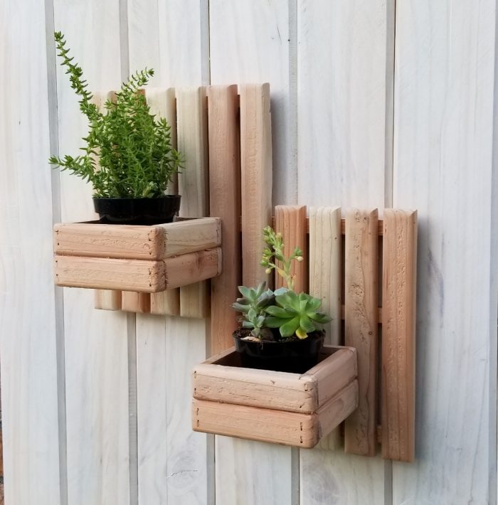 cedar wall planter